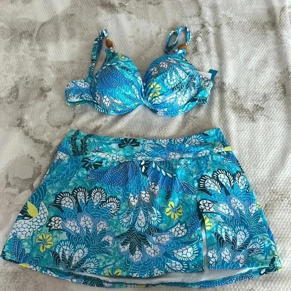 Bleu Rod Beattie Paradise Found Underwire Molded Swimsuit Set Size 4 - Picture 10 of 12